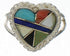 Multicolor Sterling Silver Heart Ring Size 7-1/4 EX41983